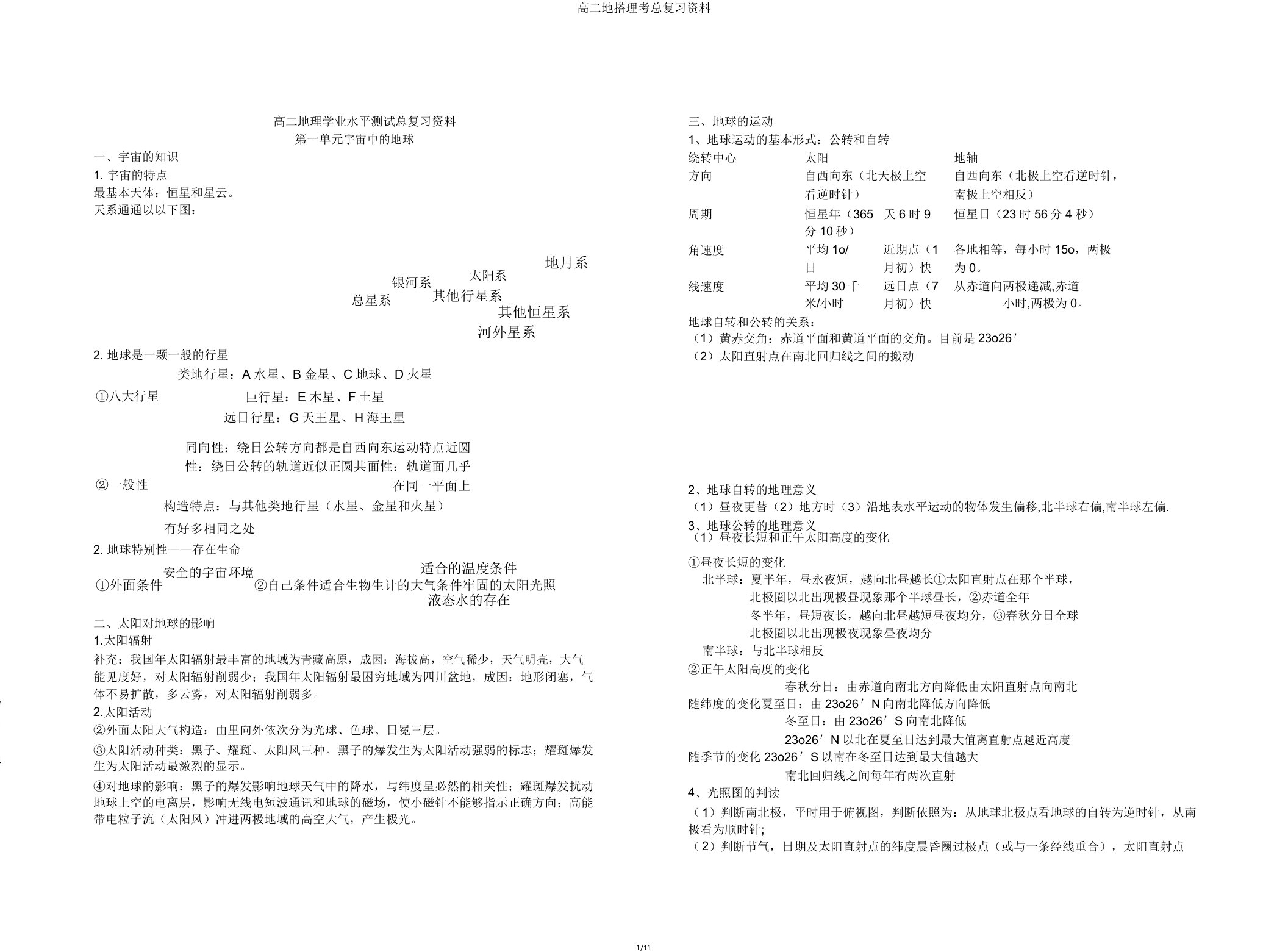 高二地理会考总复习资料