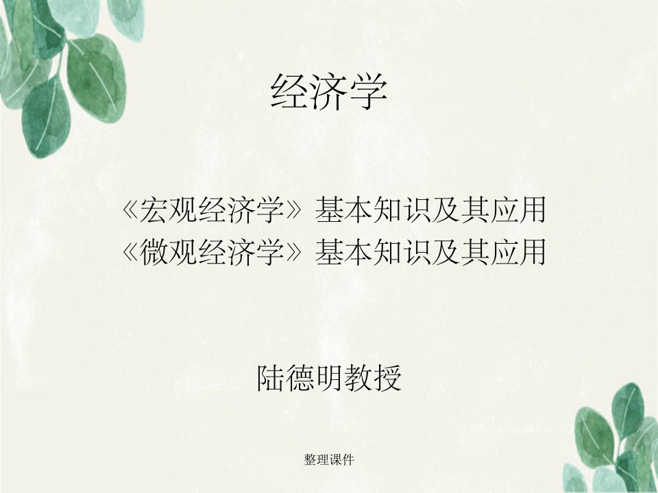 《经济学讲义》