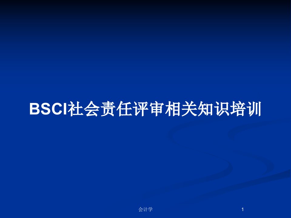 BSCI社会责任评审相关知识培训PPT教案