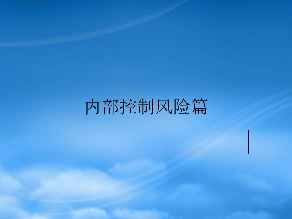 内部控制与风险管理知识分析篇