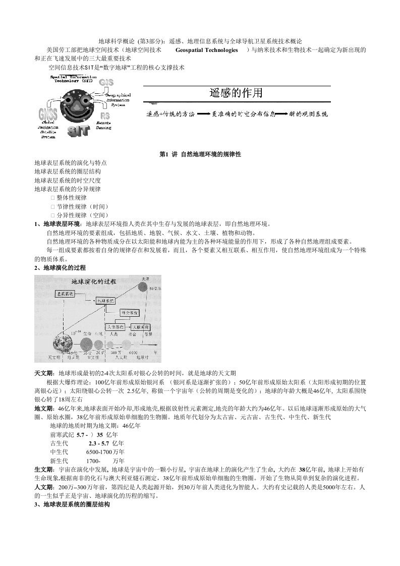 遥感、地理信息系统与全球导航卫星系统技术概论