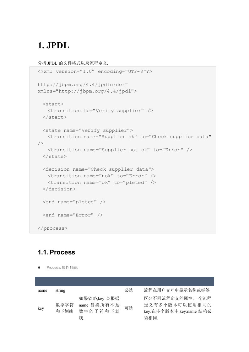 流程管理-jPDL流程定义语言