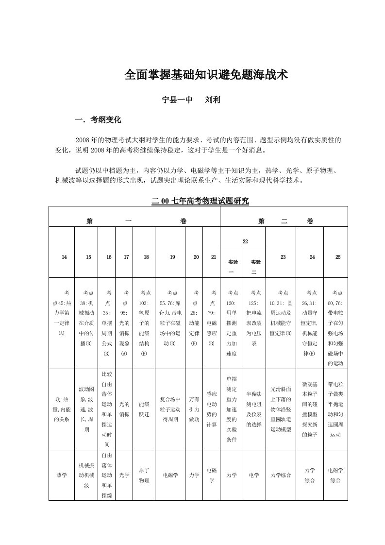 [物理]掌握核心知识避免题海战术