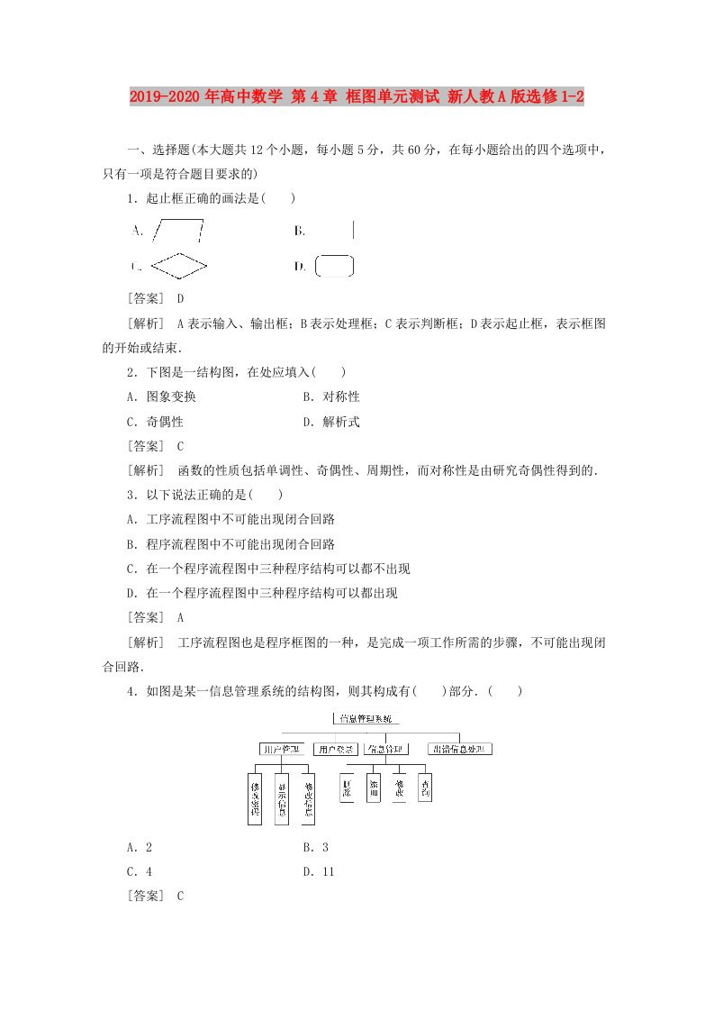 2019-2020年高中数学