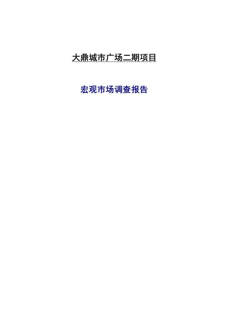 大鼎城市广场二期项目市场调查报告