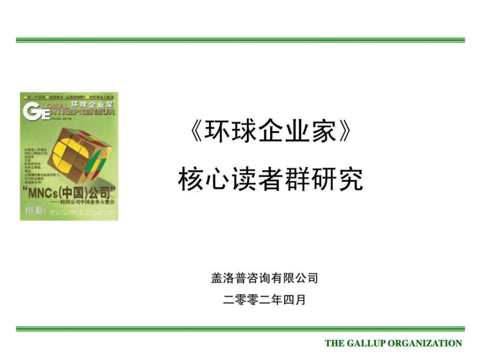 管理咨询盖洛普公司市场分析调查报告(