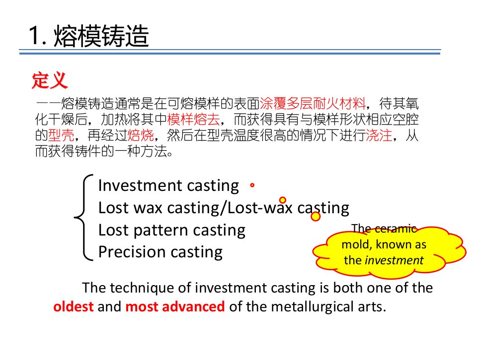 特种铸造之熔模铸造幻灯片