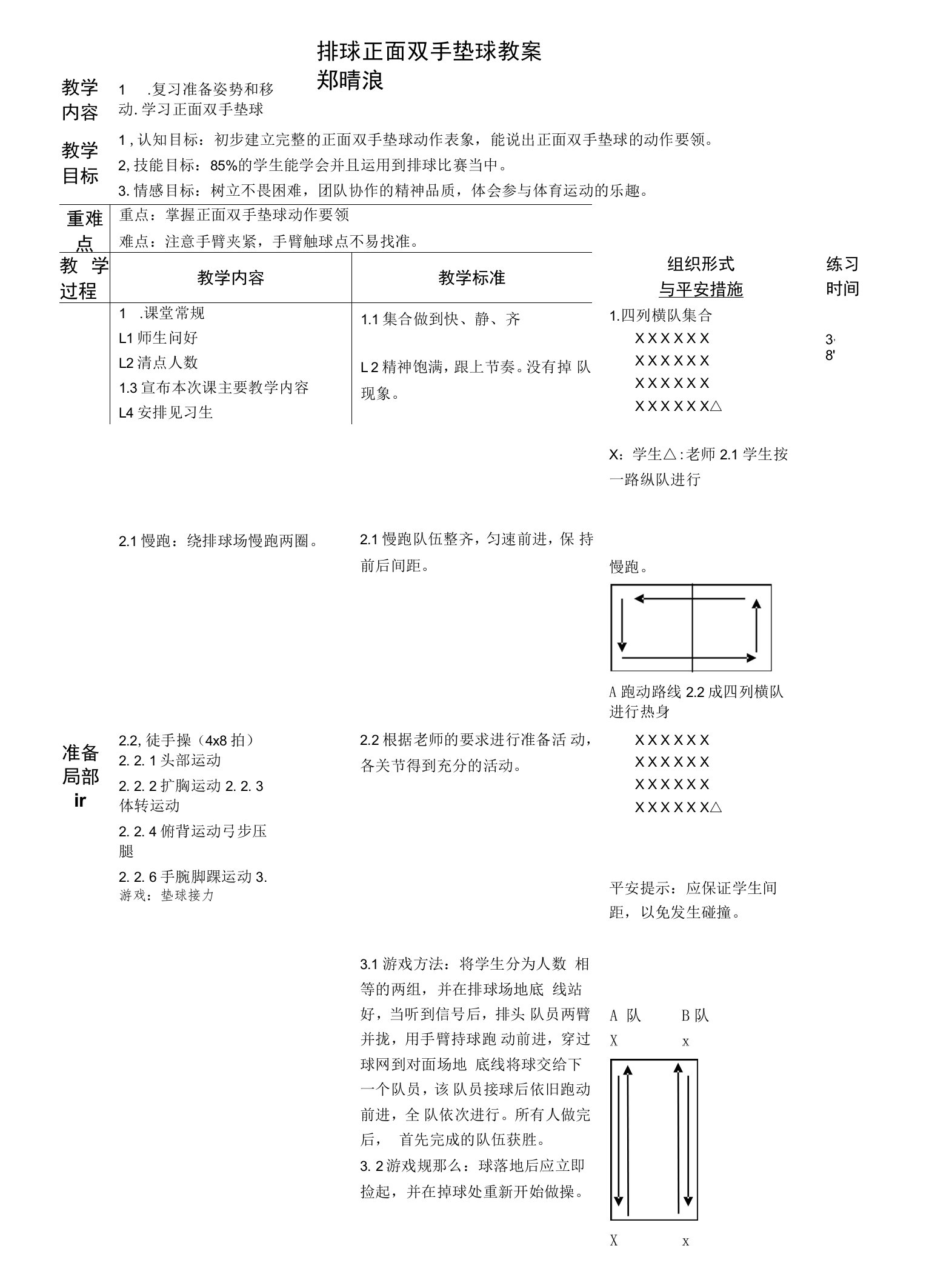 小学体育：排球正面双手垫球