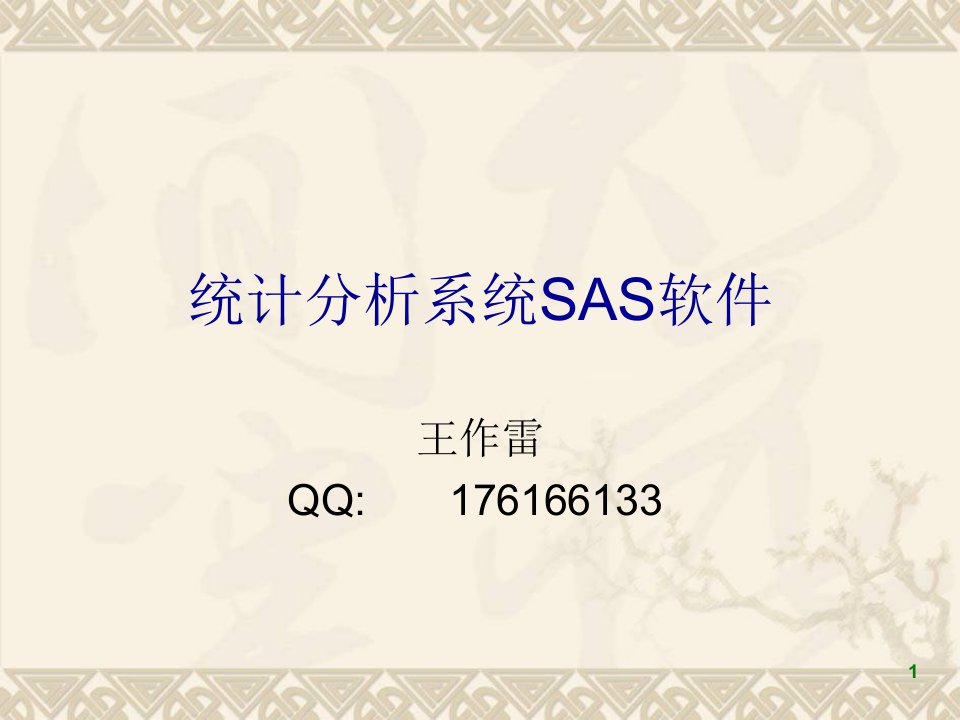 统计分析系统SAS软