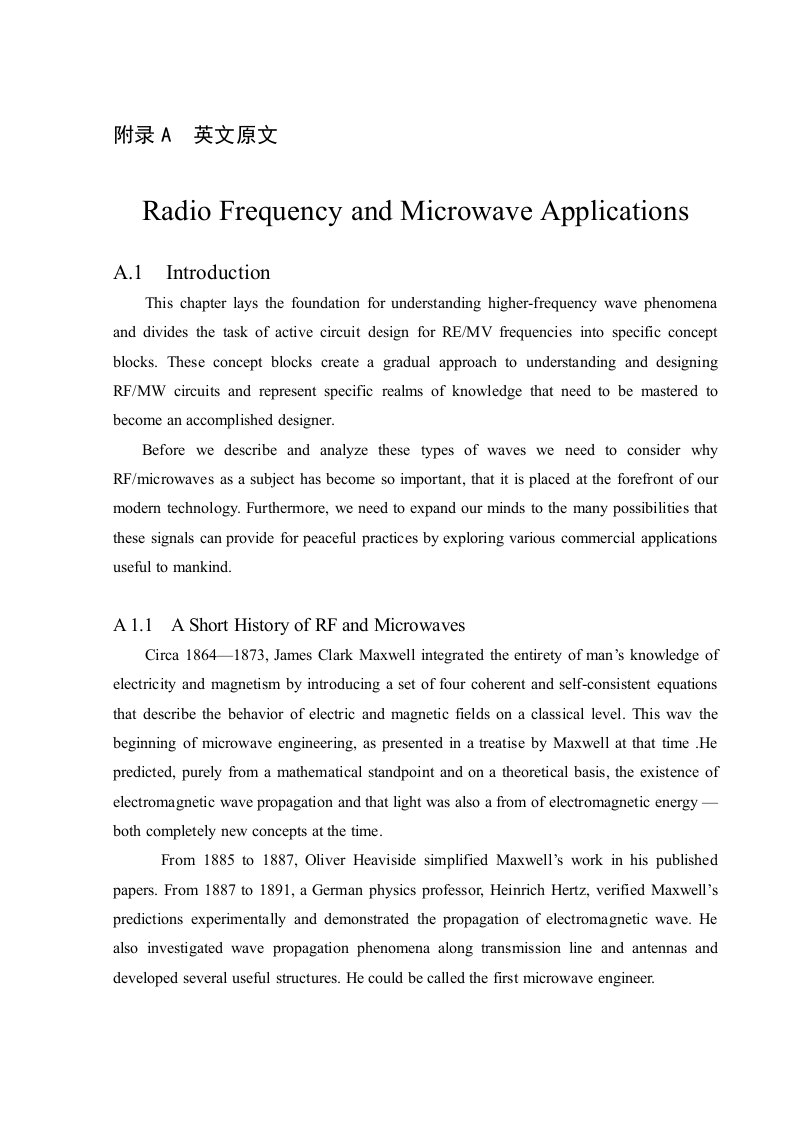 英文翻译外文文献翻译23毕业设计外文英文翻译射频与微波应用