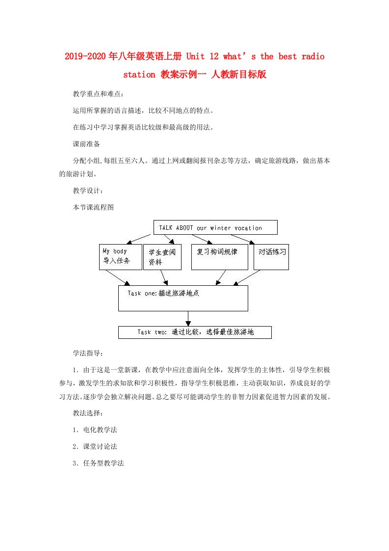 2019-2020年八年级英语上册