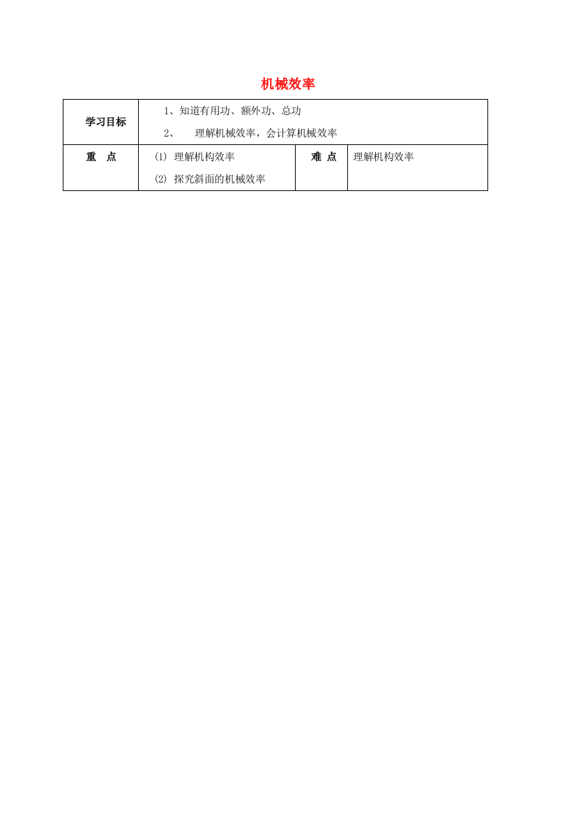 八年级物理下册-123-机械效率导学案无答案新版新人教版