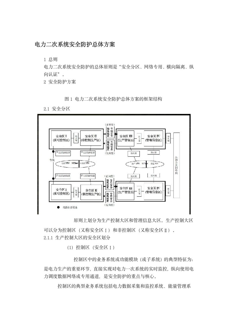 电监安全(2006)34号电力二次系统安全防护总体方案