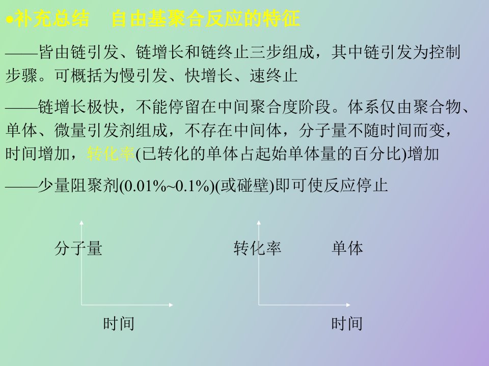 自由基聚合反应的特征