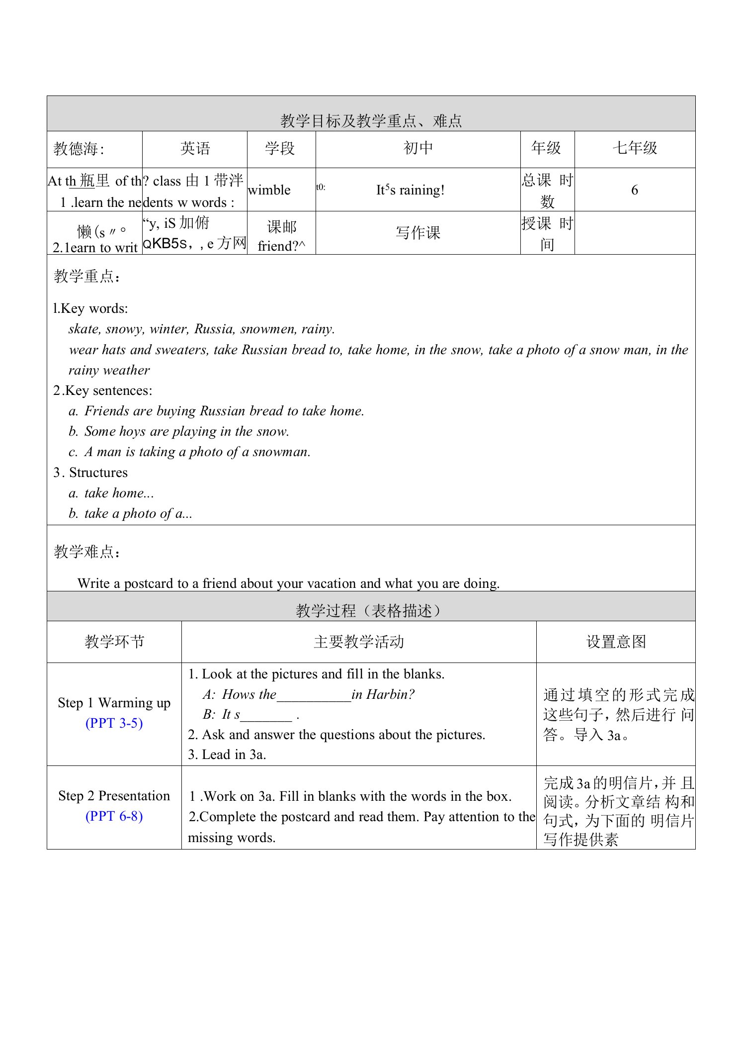 人教版英语七年级下册