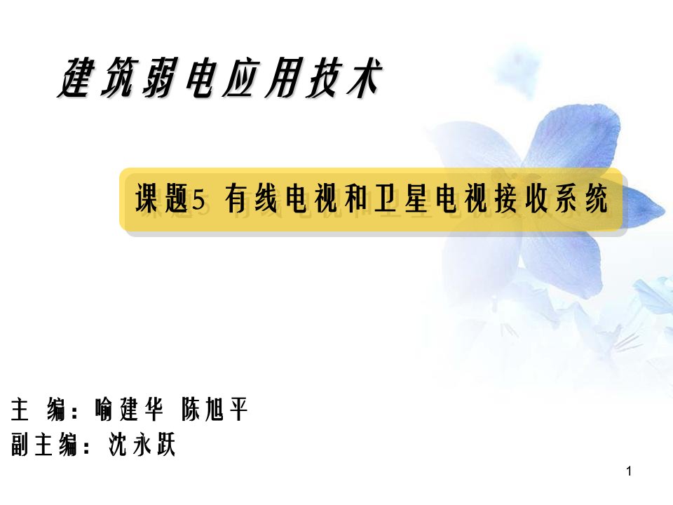 建筑弱电应用技术有线电视和卫星电视接收系统