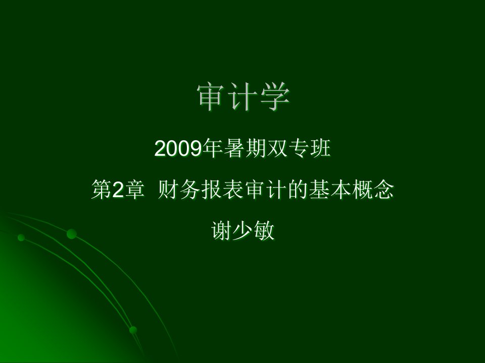 审计学财务报表审计的基本概念