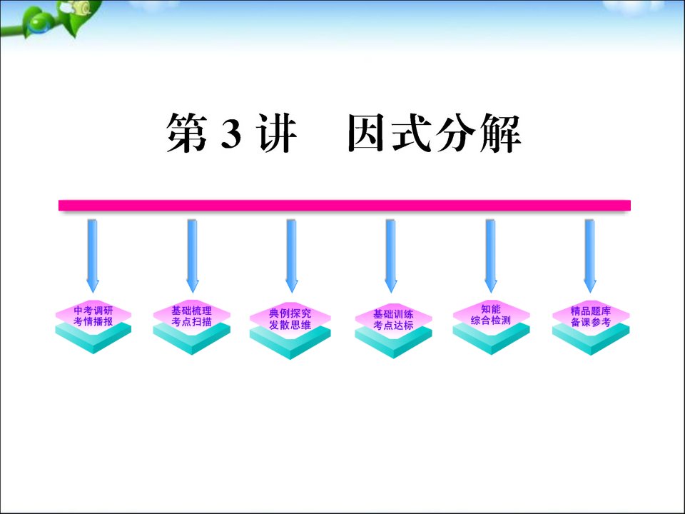 中考数学复习因式分解课件