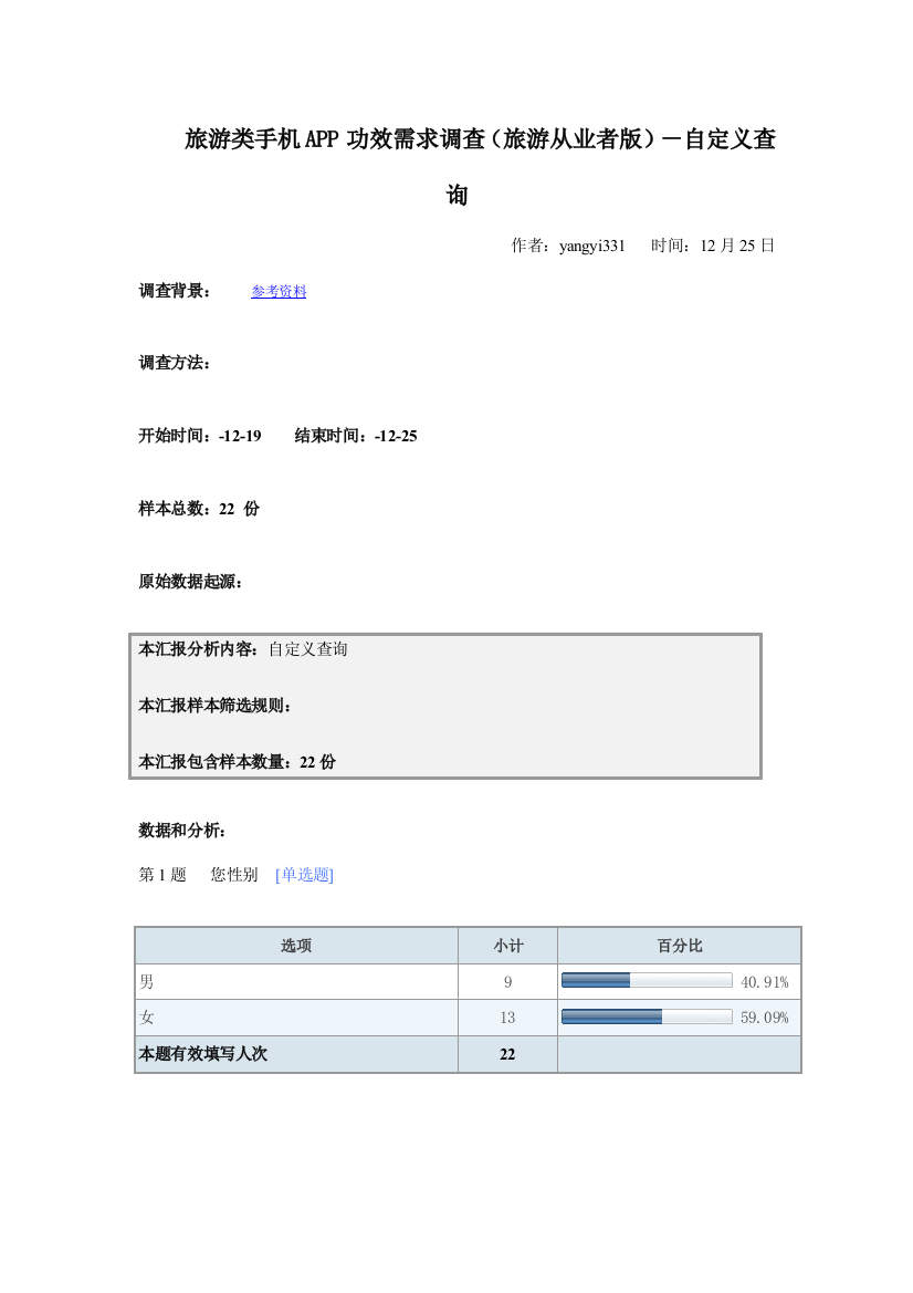 调查研究报告旅游从业者