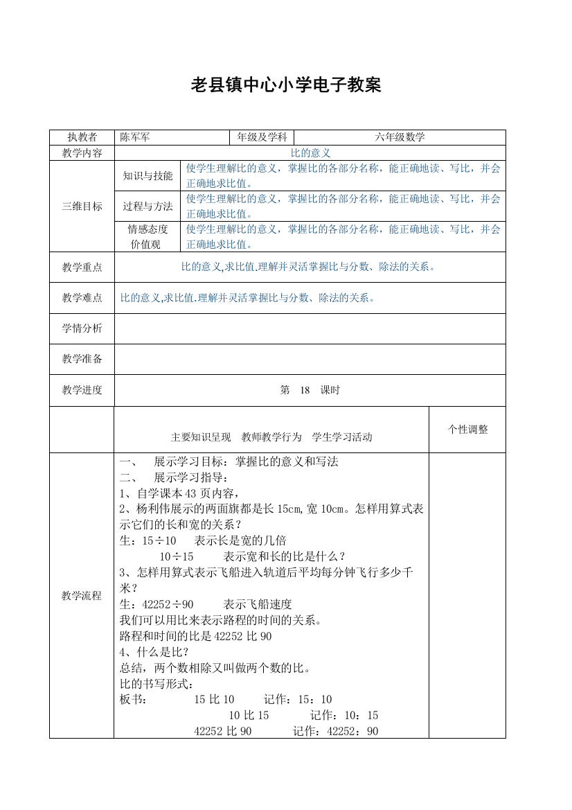 老县镇中心小学电子教案第五周