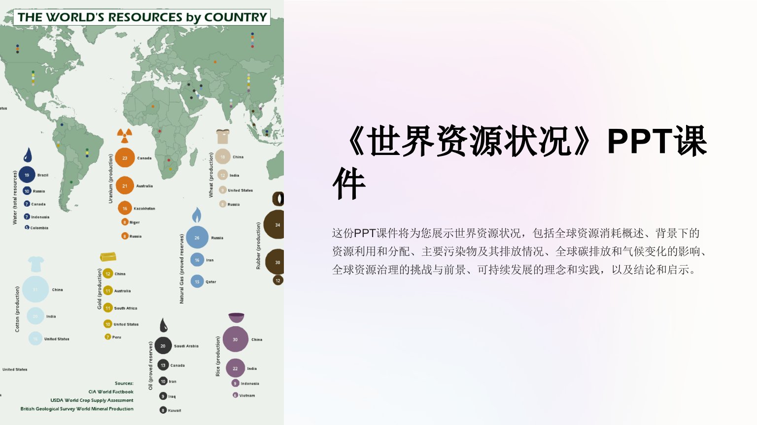 《世界资源状况》课件