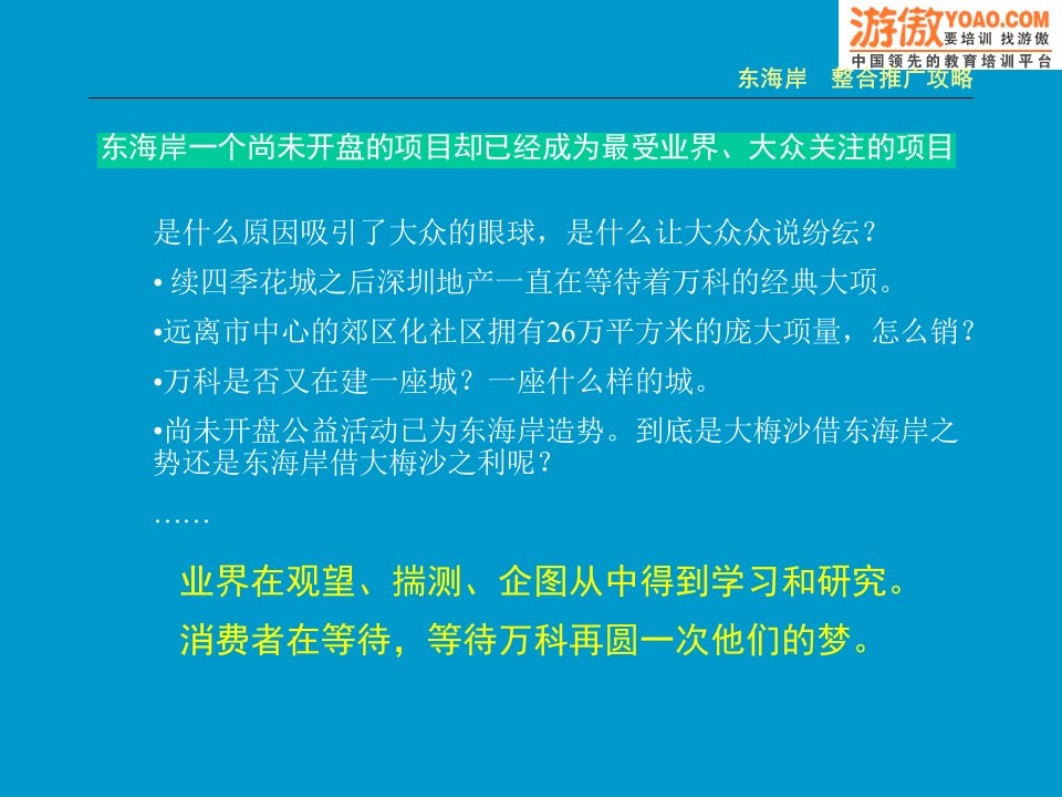 万科地产东海岸整合推广攻略