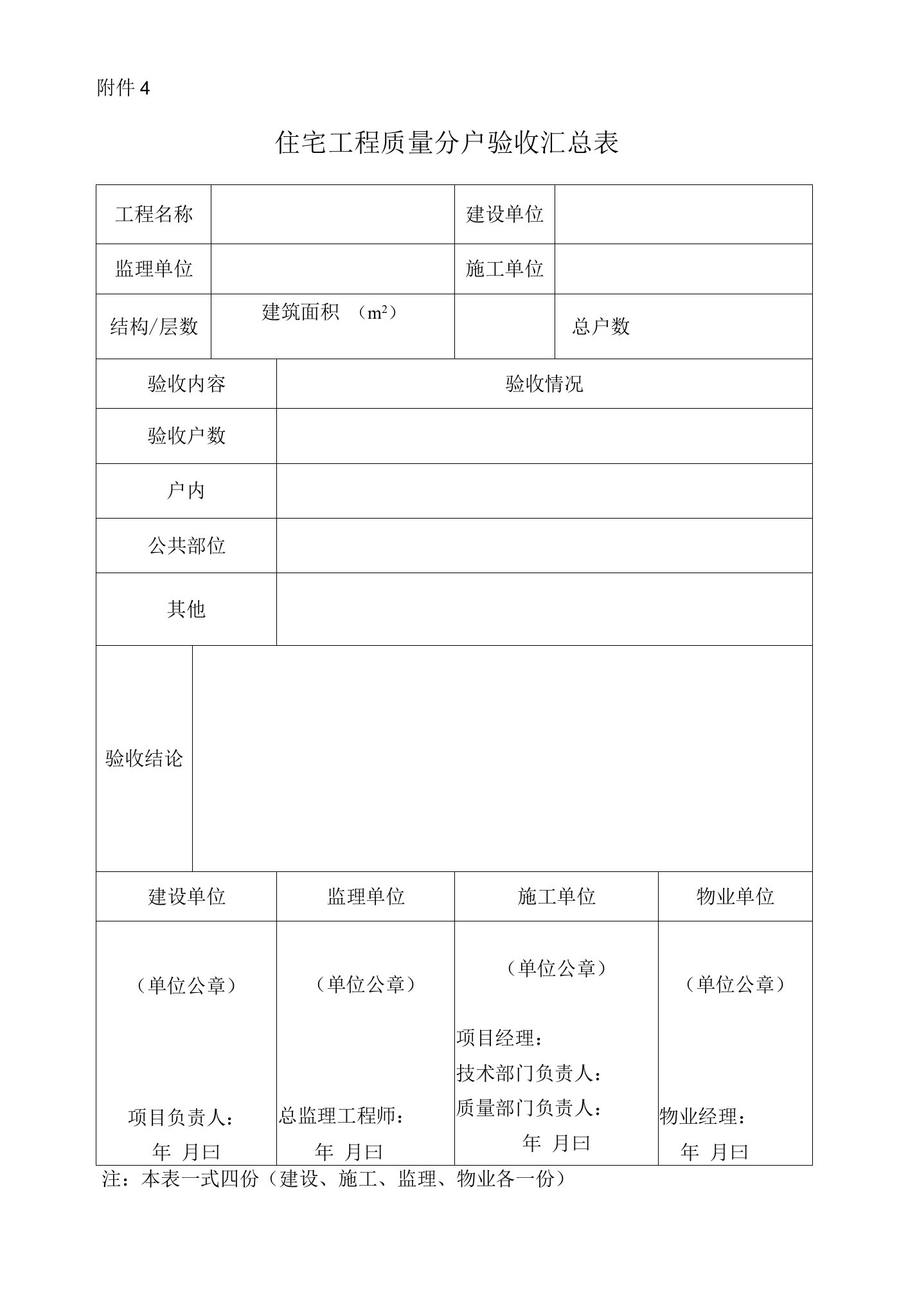 住宅工程质量分户验收汇总