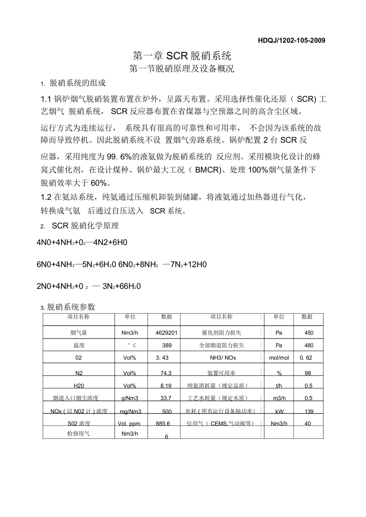 scr脱硝系统运行操作规程