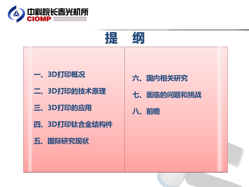 3D打印钛合金结构件及其在航空航天上的应用详解共40页课件