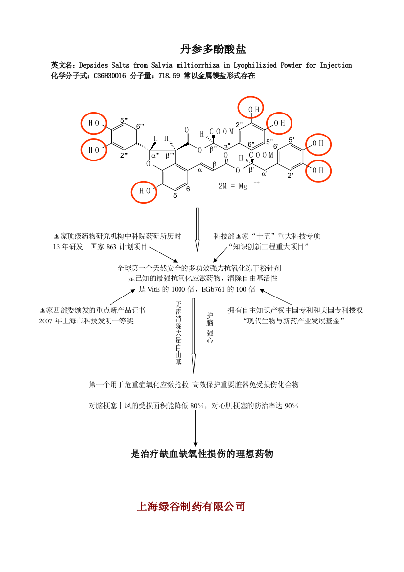 丹参多酚酸盐抗氧化资料电子版-丹参多酚酸盐