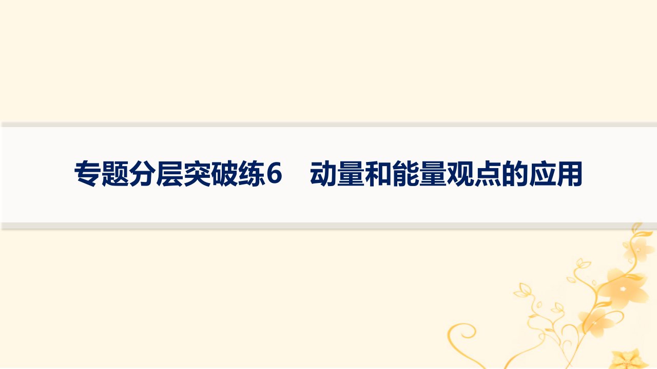 适用于新高考新教材2024版高考物理二轮复习专题分层突破练6动量和能量观点的应用课件