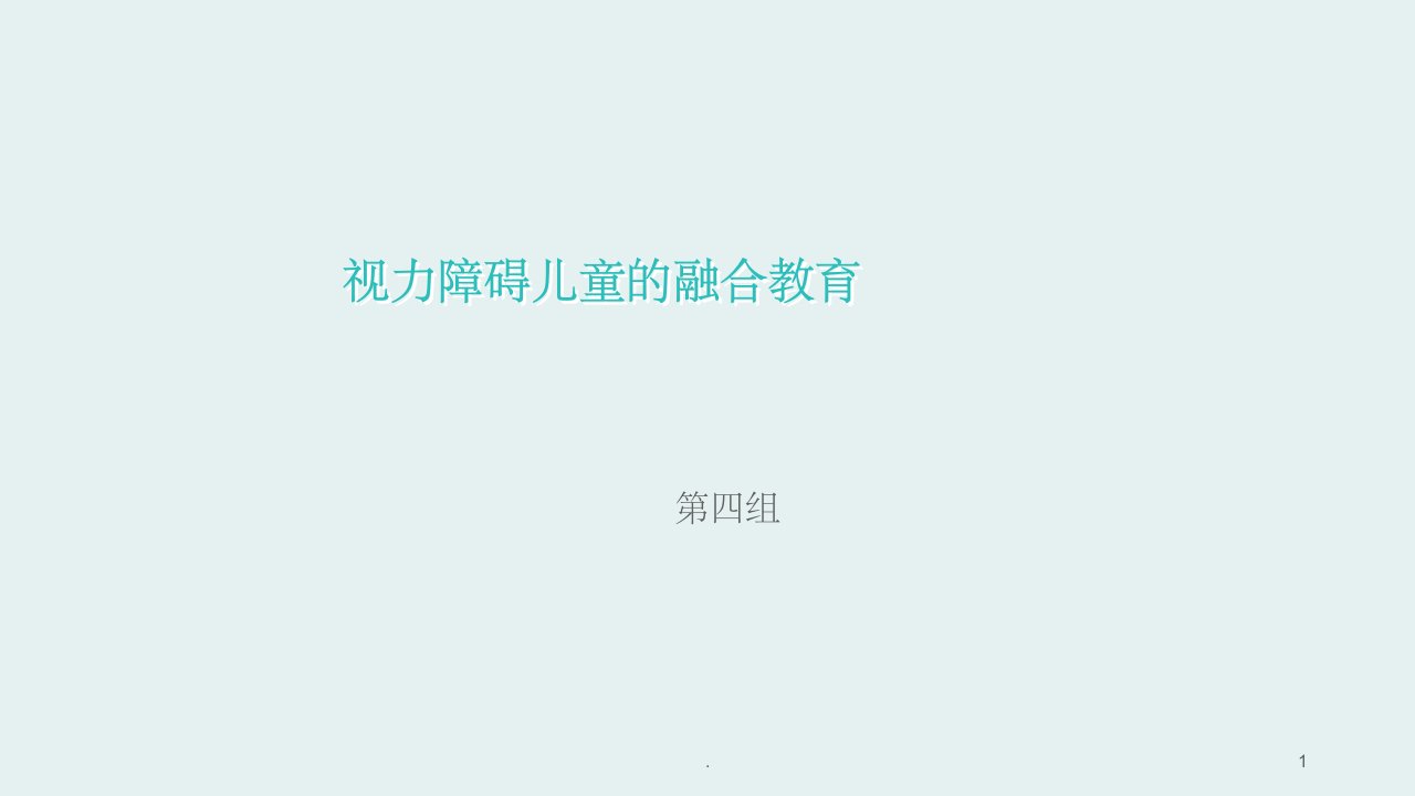 视力障碍儿童的融合教育