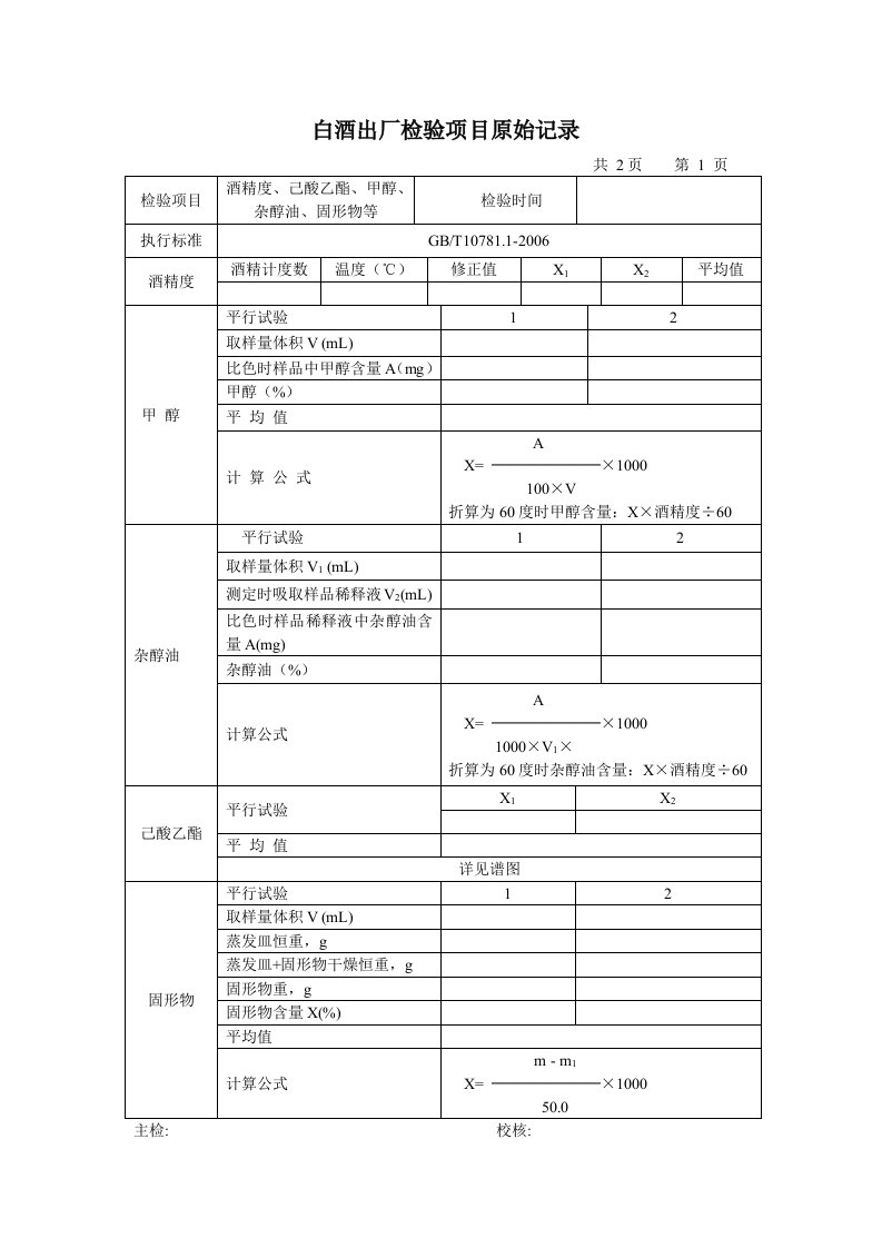 白酒出厂检验项目原始记录[1]