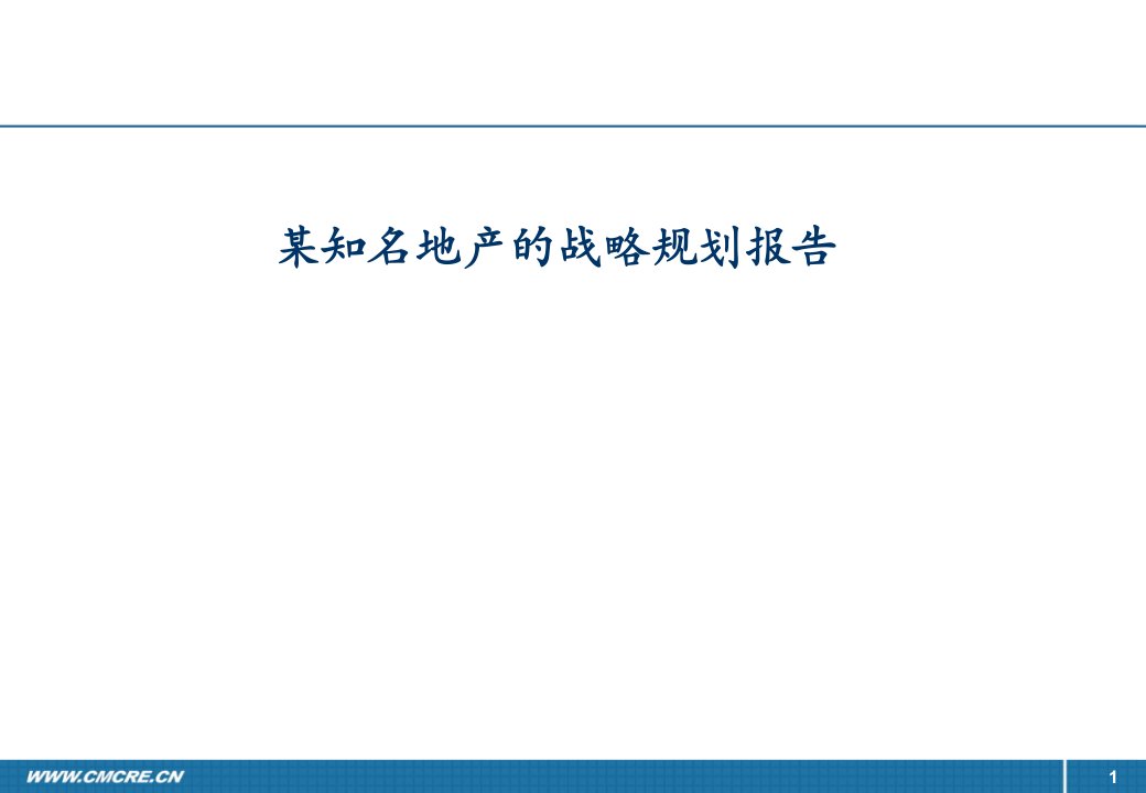 房地产战略规划报告