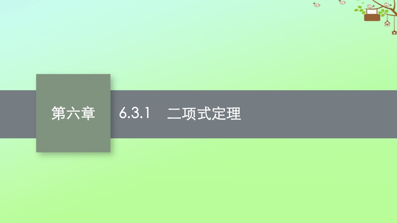 新教材适用高中数学第六章计数原理6.3二项式定理6.3.1二项式定理课件新人教A版选择性必修第三册