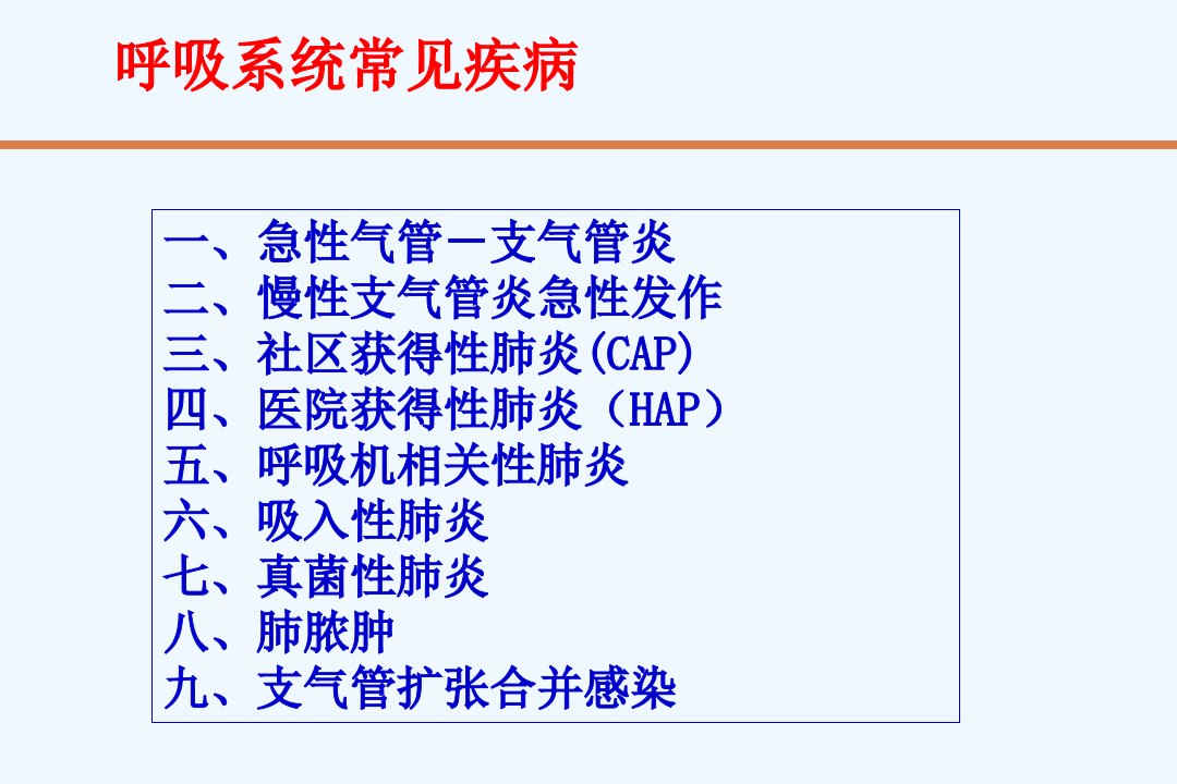 呼吸系统常见疾病抗菌药物合理使用