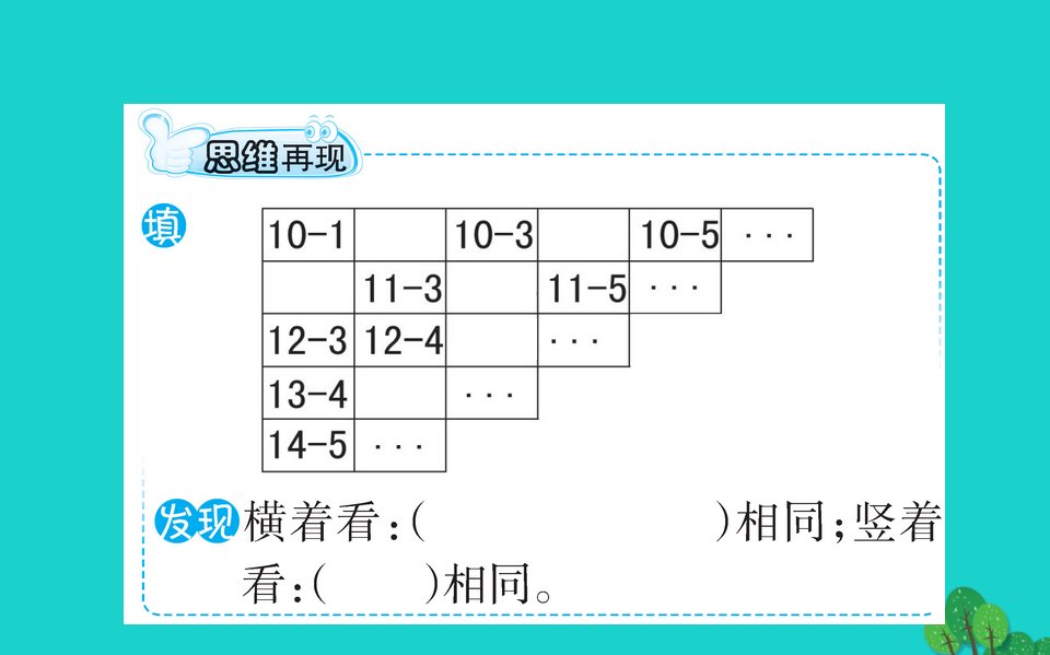 一年级数学下册一加与减一11做个减法表课件北师大版