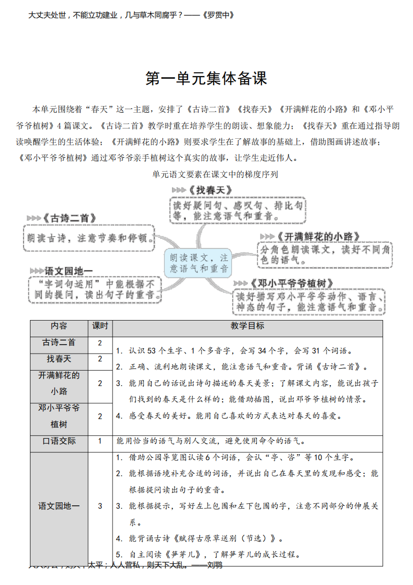 部编版二年级语文下册第1课《古诗二首》优质教案【最新】