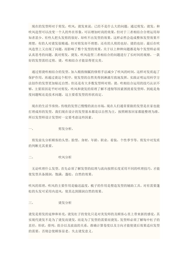 我的美发高级技师论文