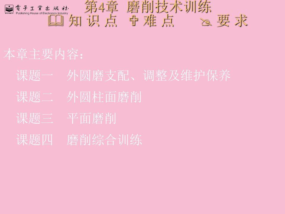 机械制造技术实训指导第4章磨削技术训练ppt课件