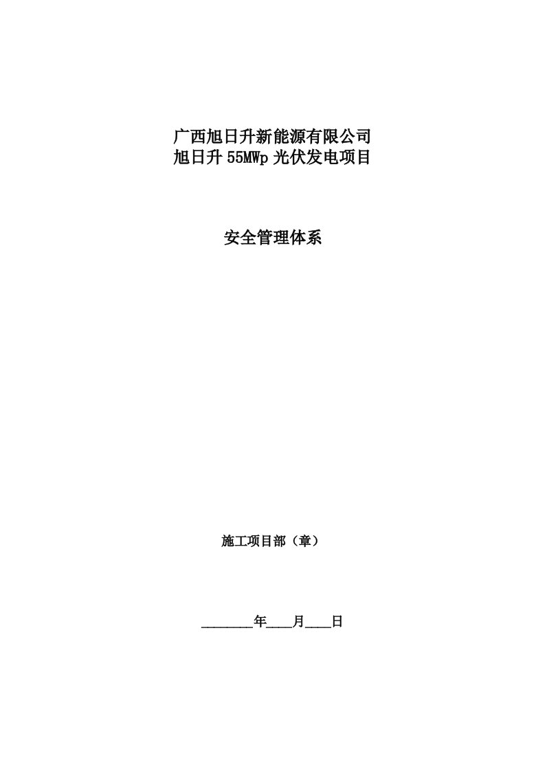 新能源有限公司光伏发电项目安全管理体系