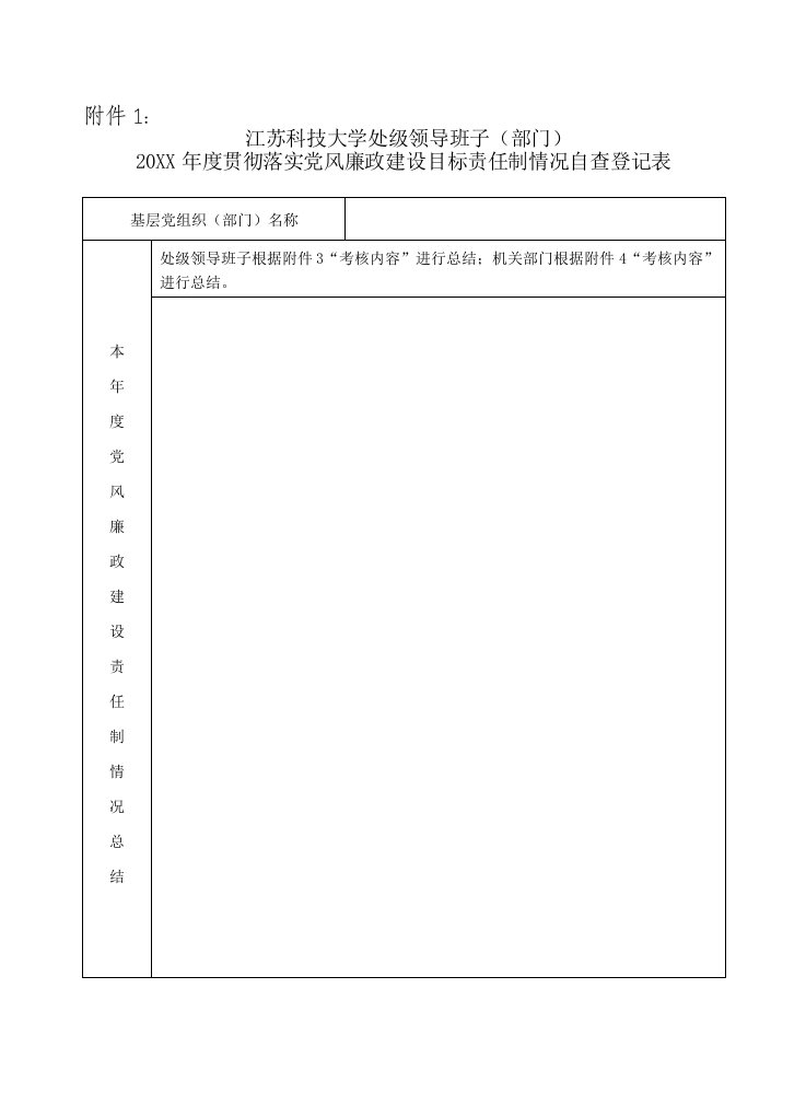 目标管理-江苏科技大学党风廉政建设目标责任制情况自查