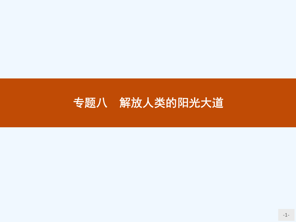 高中历史人民（浙江专用）考复习课件：专题八　解放人类的阳光大道