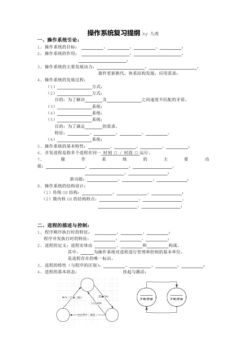 广东海洋大学操作系统复习提纲