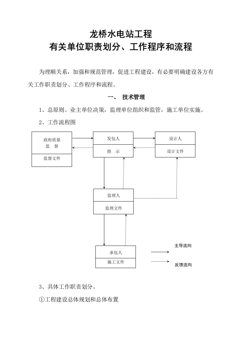 有关职责划分工作程序和流程