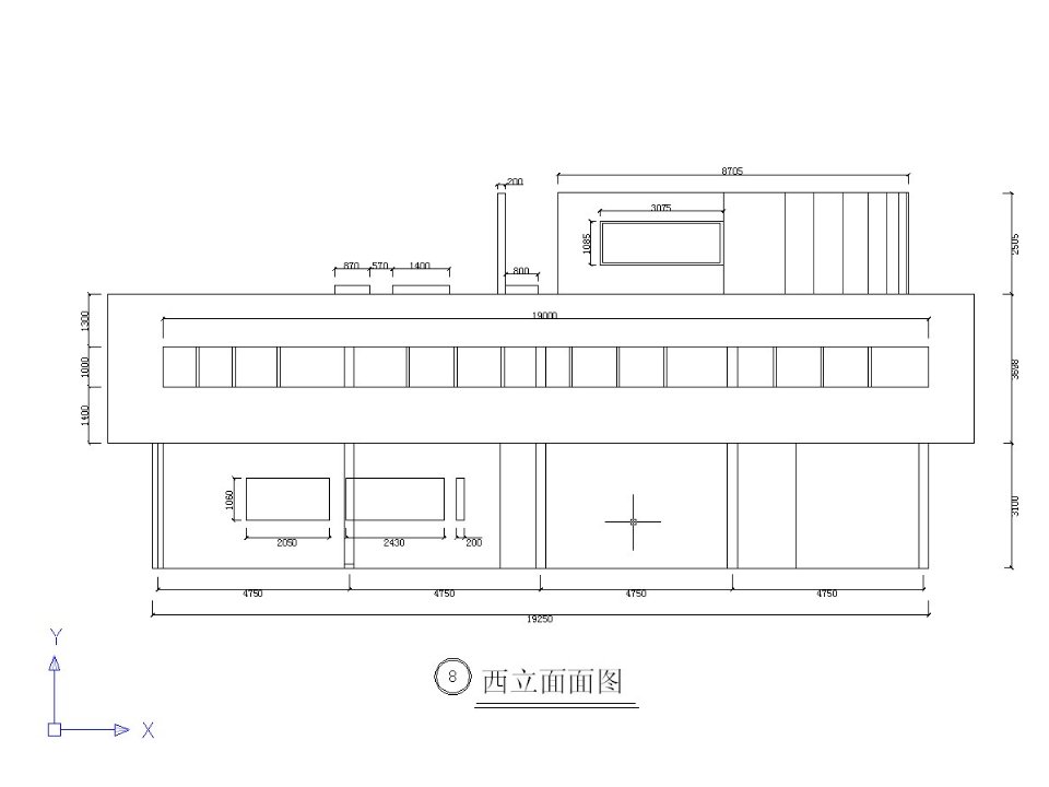 萨伏伊别墅立面剖面图