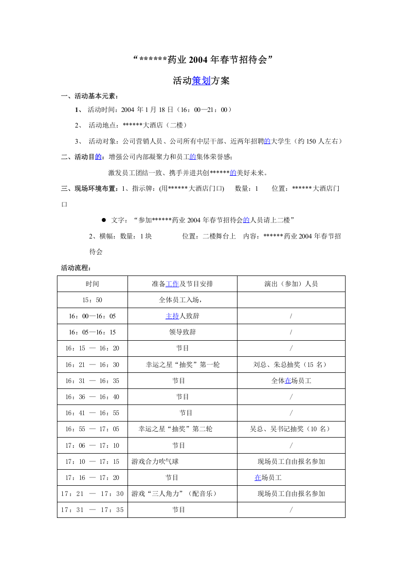 药业春节招待会