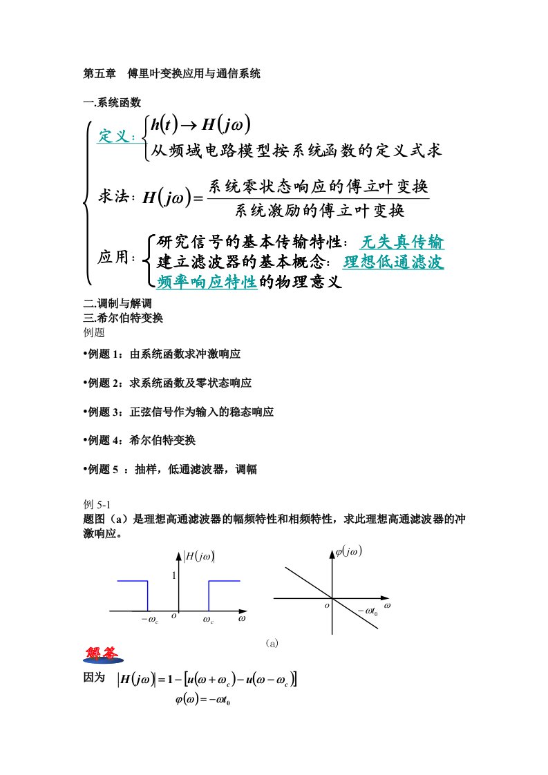 傅里叶变换应用与通信系统