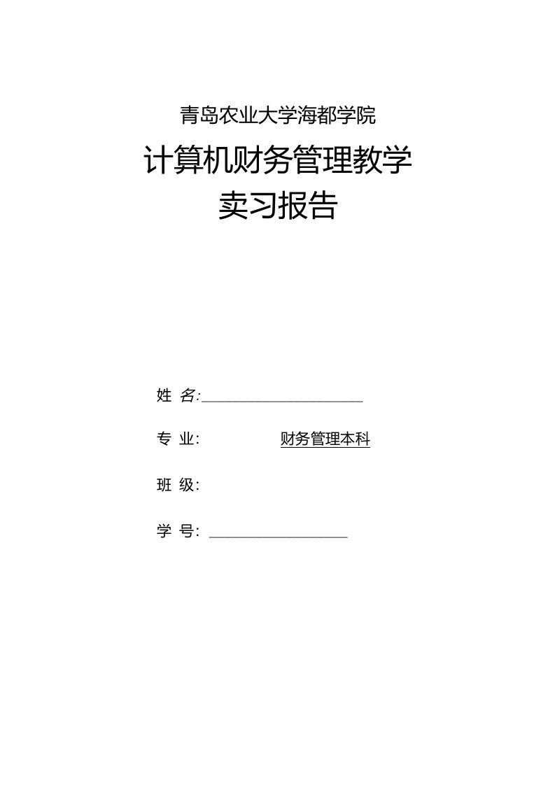 计算机财务管理实习报告总结归纳