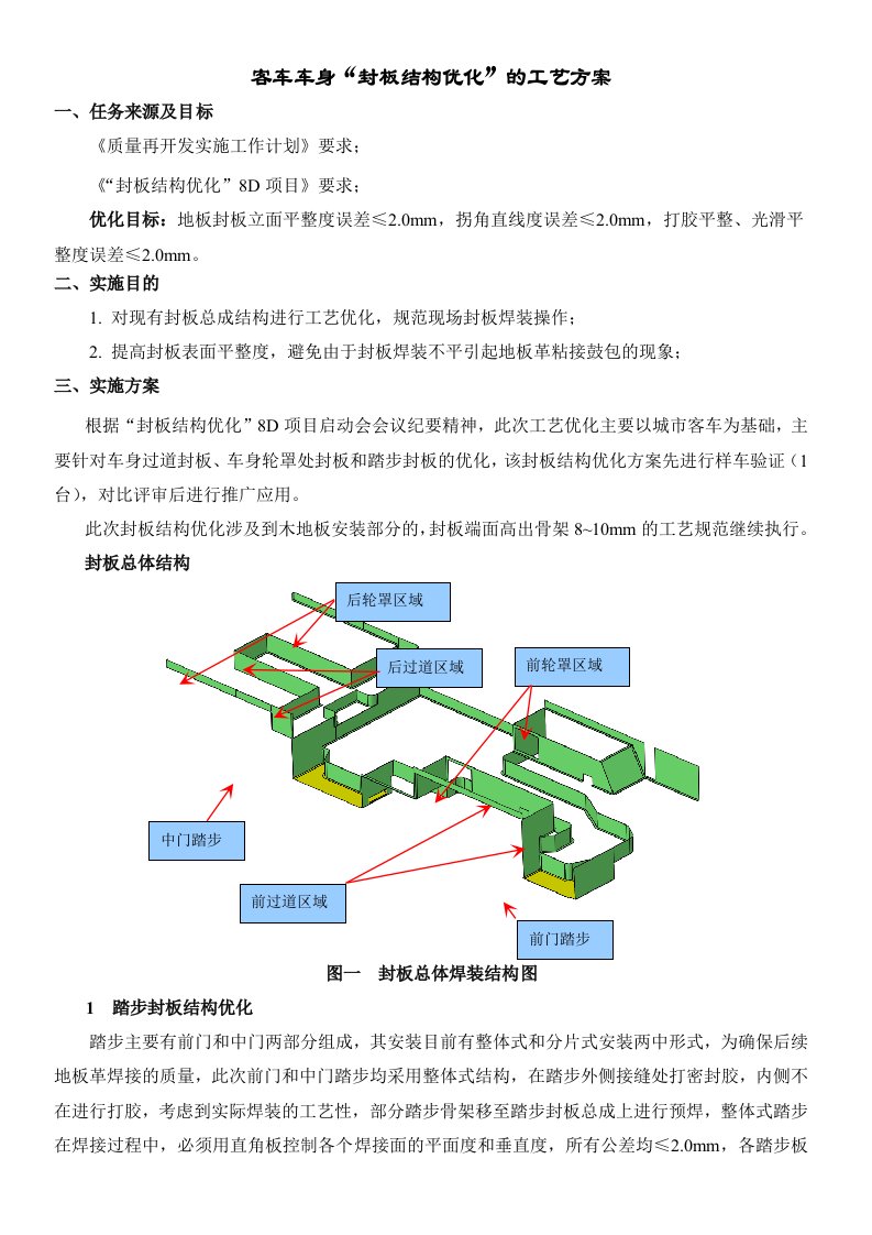 汽车行业-客车车身封板结构优化的工艺方案